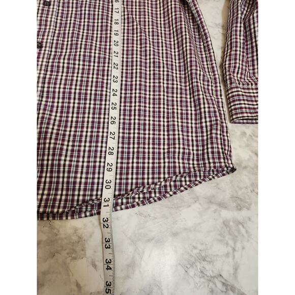 Ariat Men's‎ Long Sleeve Purple Plaid Casual Button-Down Shirt Size L - Picture 6 of 6